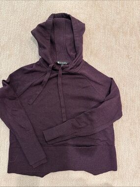 Athleta Women's Dark Plum Hooded Knit Pullover
